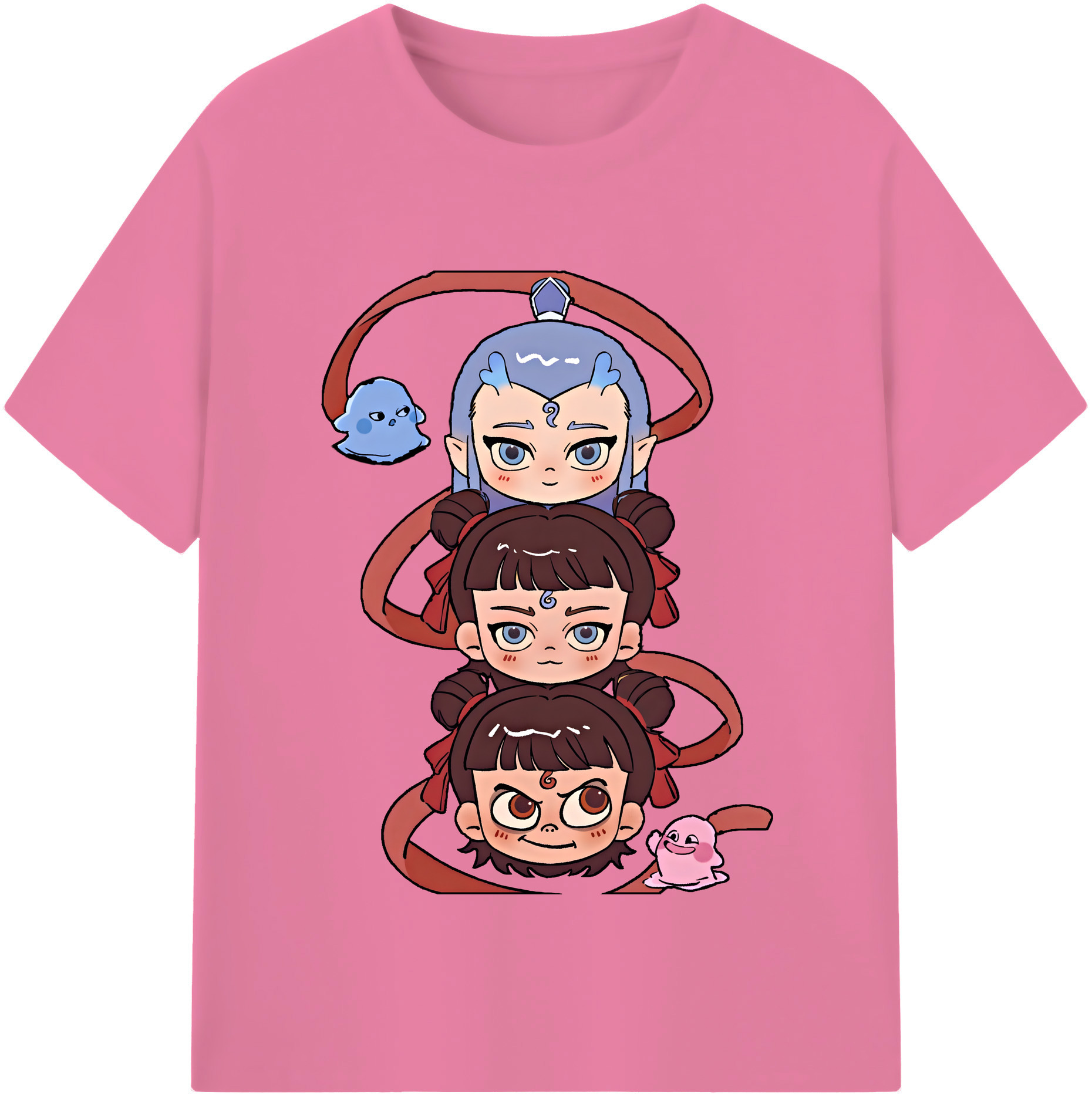 （画像用） Ne Zha 2 ナタ 魔童の大暴れ 綿100％半袖Tシャツ（フロントプリント）